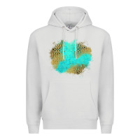 Dove Grey turquoise leopard patch Premium Hoodie - Jasminsmagicworld