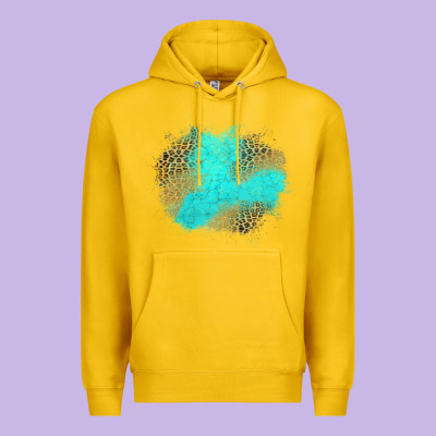 Turquoise Leopard Patch Premium Hoodie Designed By Jasminsmagicworld