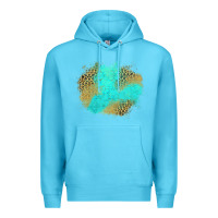 Ocean Blue turquoise leopard patch Premium Hoodie - Jasminsmagicworld