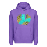 Purple turquoise leopard patch Premium Hoodie - Jasminsmagicworld