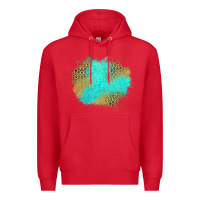 Red turquoise leopard patch Premium Hoodie - Jasminsmagicworld