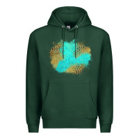 Sports Green turquoise leopard patch Premium Hoodie - Jasminsmagicworld