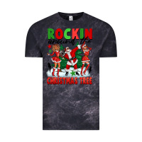 Cloud Black Rockin Around The Christmas Tree Vintage Tee - FaDigitalArtStudio