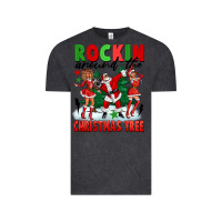 Vintage Black Rockin Around The Christmas Tree Vintage Tee - FaDigitalArtStudio