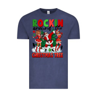 Vintage Denim Rockin Around The Christmas Tree Vintage Tee - FaDigitalArtStudio