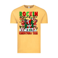 Vintage Mustard Rockin Around The Christmas Tree Vintage Tee - FaDigitalArtStudio