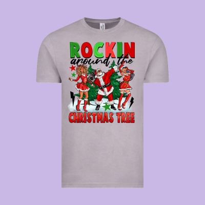 Rockin Around The Christmas Tree Vintage Tee Designed By Fadigitalartstudio