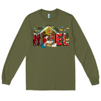 Army Green Noel Long Sleeve Tee - CowhideDigitalArt