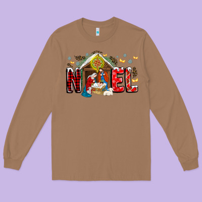 Noel Long Sleeve Tee Designed By Cowhidedigitalart