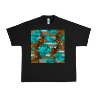 Black turquoise serape leopard seamless pattern Urban Heavy Tee - BundleAndBundleShop