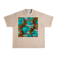Turquoise Serape Leopard Seamless Pattern Urban Heavy Tee | Teevron