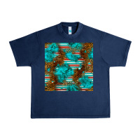 Navy turquoise serape leopard seamless pattern Urban Heavy Tee - BundleAndBundleShop