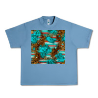 Pebble Blue turquoise serape leopard seamless pattern Urban Heavy Tee - BundleAndBundleShop