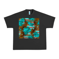Pigment Black turquoise serape leopard seamless pattern Urban Heavy Tee - BundleAndBundleShop