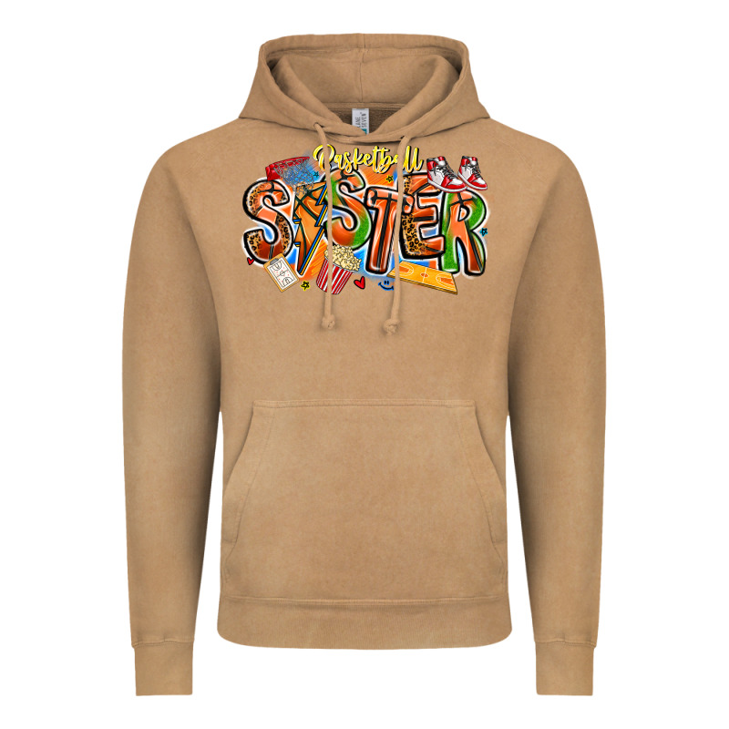Basketball Sister Vintage Hoodie by CowhideDigitalArt | Teevron