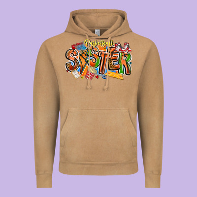 Basketball Sister Vintage Hoodie Designed By Cowhidedigitalart