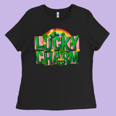 St Patricks Lucky Charm Ladies Tee Designed By Fadigitalartstudio