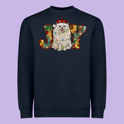 Pomeranian Christmas Joy Heavyweight Sweatshirt Designed By Ranaportraitstore