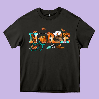 Fall Nurse Heavy Core Tee Designed By Ranaportraitstore