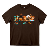 Chocolate Brown fall nurse Heavy Core Tee - RanaPortraitStore