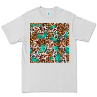 Dove Grey Western Turquoise Glitter Cowhide Leopard Seamless Premium Tee - FaDigitalArtStudio