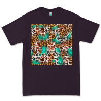 Plum Western Turquoise Glitter Cowhide Leopard Seamless Premium Tee - FaDigitalArtStudio