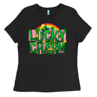 Black St Patricks Lucky Charm Ladies Tee - FaDigitalArtStudio