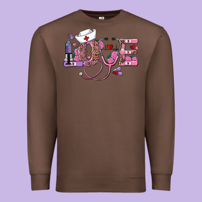 Valentines Day Nurse Love Premium Sweatshirt Designed By Ranaportraitstore
