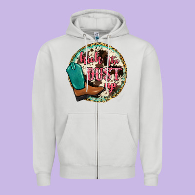 Kick The Dust Up Zipper Hoodie Designed By Jahusdesignshop