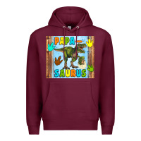 Burgundy papa saurus Premium Hoodie - Artiststas