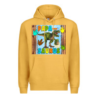 Mustard papa saurus Premium Hoodie - Artiststas