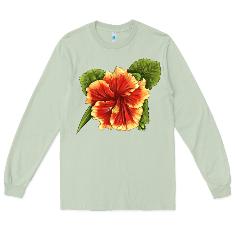 Hawaiian Hibiscus Flower Illustrations Long Sleeve Tee by LillyAllenDesigns | Teevron
