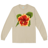 Mushroom Hawaiian Hibiscus Flower Illustrations Long Sleeve Tee - LillyAllenDesigns