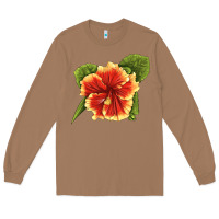 Toasted Coconut Hawaiian Hibiscus Flower Illustrations Long Sleeve Tee - LillyAllenDesigns