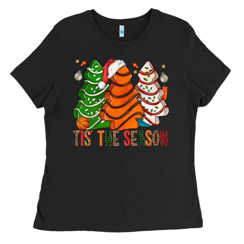 Tis' The Season Basketball Christmas Cakes Ladies Tee by BundleAndBundleShop | Teevron