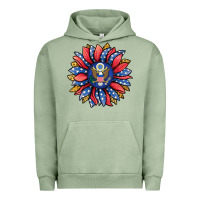 Pigment Oil Green american sunflower Urban Hoodie - Jasminsmagicworld