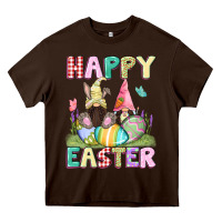 Chocolate Brown Happy Easter gnomies Easter Day Heavy Core Tee - CowGirlArtShop