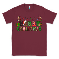 Burgundy merry christmas Classic Tee - OliviaCreatesArt
