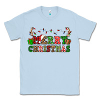 Dusty Blue merry christmas Classic Tee - OliviaCreatesArt
