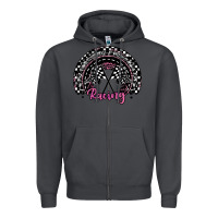 Smoke racing checkered rainbow Zipper Hoodie - JahusDesignShop