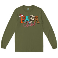 Army Green Papa Claus Long Sleeve Tee - CowhideDigitalArt