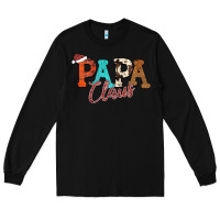 Black Papa Claus Long Sleeve Tee - CowhideDigitalArt