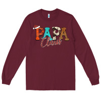 Burgundy Papa Claus Long Sleeve Tee - CowhideDigitalArt