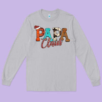 Papa Claus Long Sleeve Tee Designed By Cowhidedigitalart