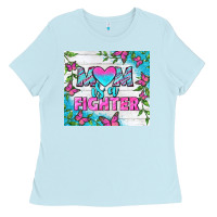 Baby Blue Mom Is A Fighter Tumbler Ladies Tee - BundleAndBundleShop