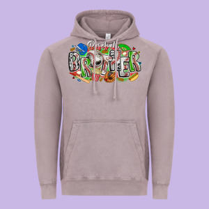 Baseball Brother Vintage Hoodie Designed By Cowhidedigitalart