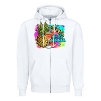White hello summer Zipper Hoodie - JahusDesignShop