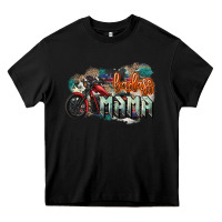 Black Badass mama motorcycle mother's day Heavy Core Tee - HowdyJamesFarm