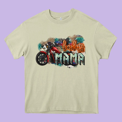 Badass Mama Motorcycle Mother's Day Heavy Core Tee Designed By Howdyjamesfarm
