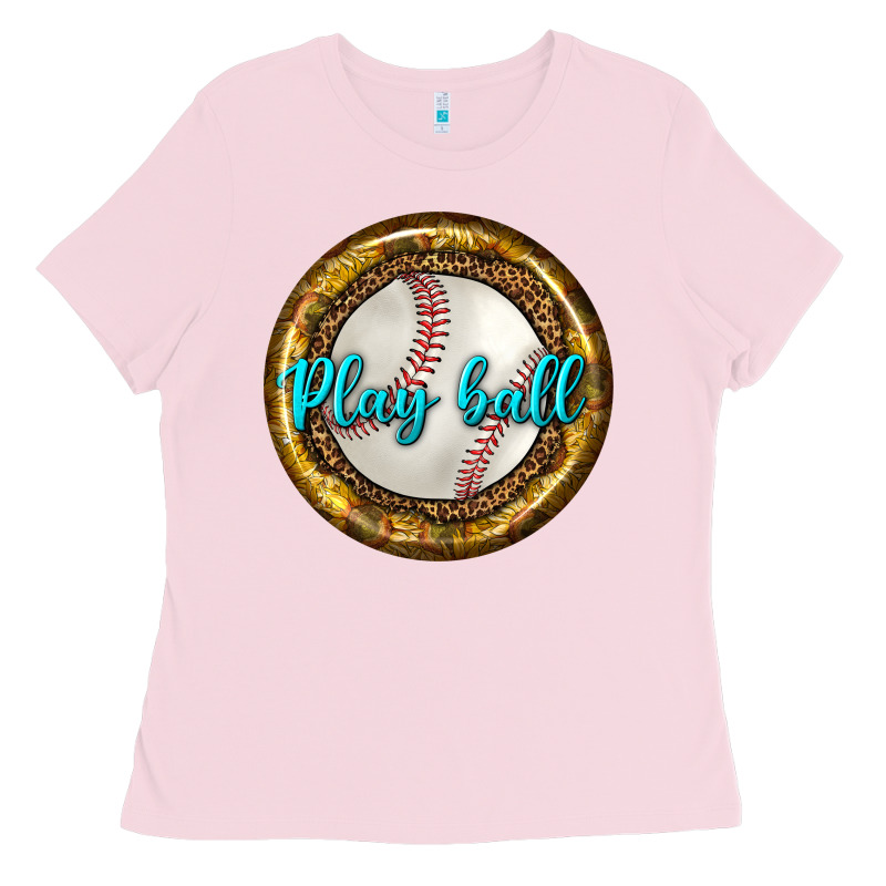 Baseball With Sunflower Round Earrings Ladies Tee by BundleAndBundleShop | Teevron